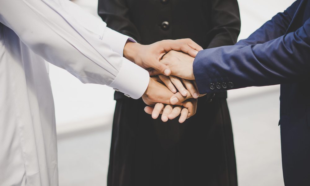 Business Team Stack Hands Support Start up New Project.